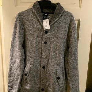 H&M grey button sweater